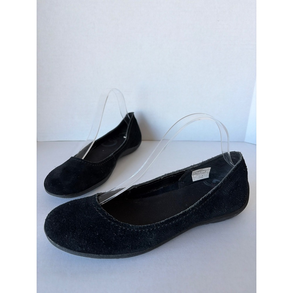Merrell Womens 8.5 Black Suede Ballet Flats Slip On Comfort Shoes J56336